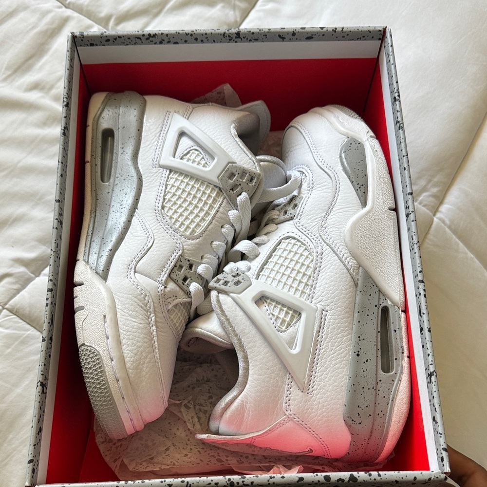 Jordan Kids White and Gray Sneakers